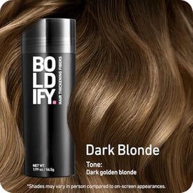 Boldify Hair Fibers color-match across 14 shades for natural root blend.