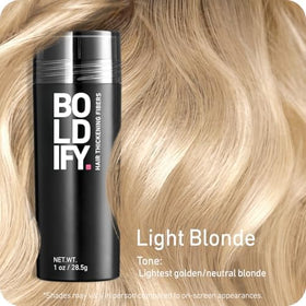 Boldify Hair Fibers crown-volume focus demonstrates dramatic lift
