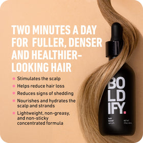 Boldify Hair Growth Serum application on scalp showing easy daily massage