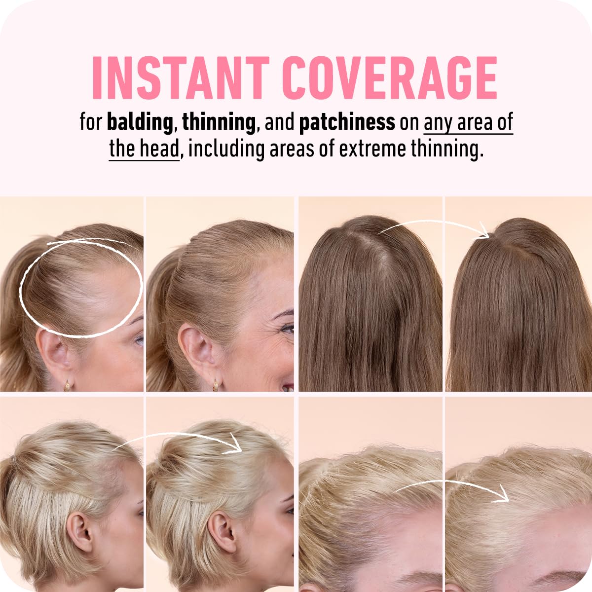 Boldify Hairline Powder 14-shade display showing range