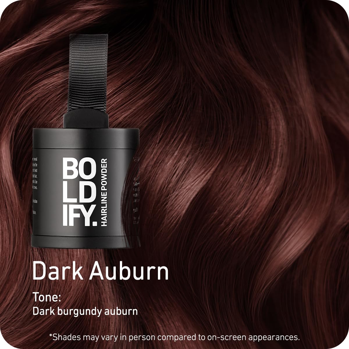 Boldify Hairline Powder coverage closeup demonstrates natural gray-root concealment.