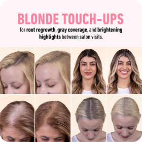 Boldify Hairline Powder dark blonde swatch on sample hair