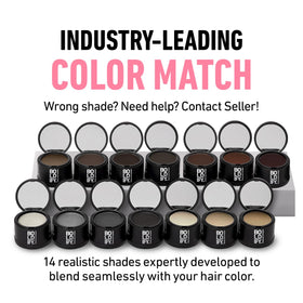 Boldify Hairline Powder dark auburn swatches for a seamless shade match.