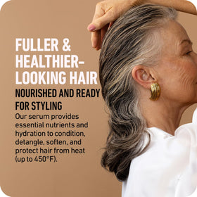 Boldify heat protectant up to 450F protects hair during styling.