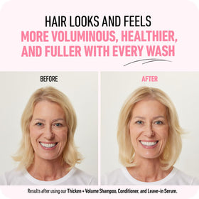 Boldify Thicken Volume Conditioner soft-shine finish adds natural luster.