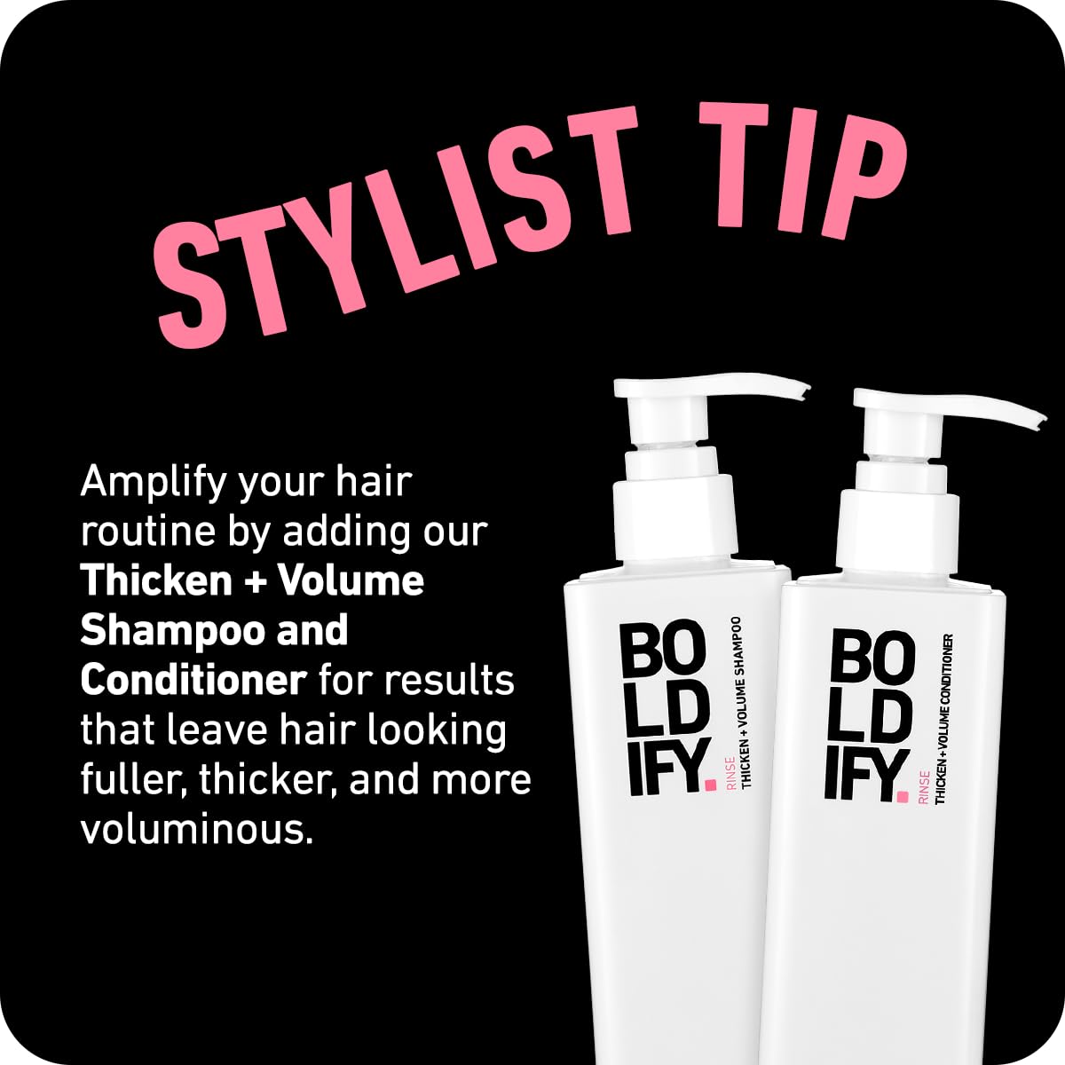 Boldify travel-friendly bottle for on-the-go styling.