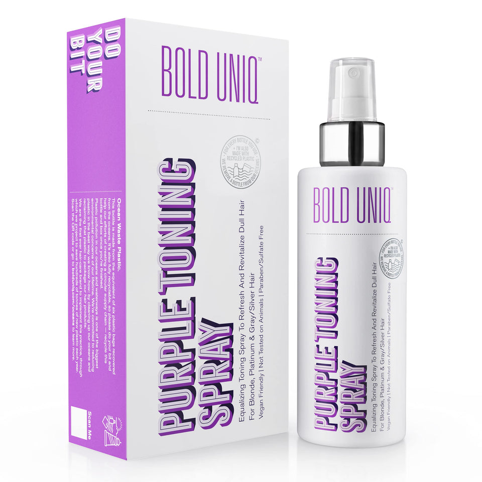 Bold Uniq Blonde Toner Spray bottle refreshes color between salon visits.