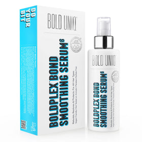 Bold UNIQ Boldplex 6 Hair Serum bottle on vanity offering hydrating protection.