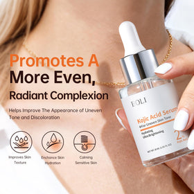 BOLI Kojic Acid Serum dropper applying to a target area
