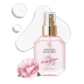 BOM Peony Garden Body Mist with 360° spray for full-coverage fragrance and hydration.