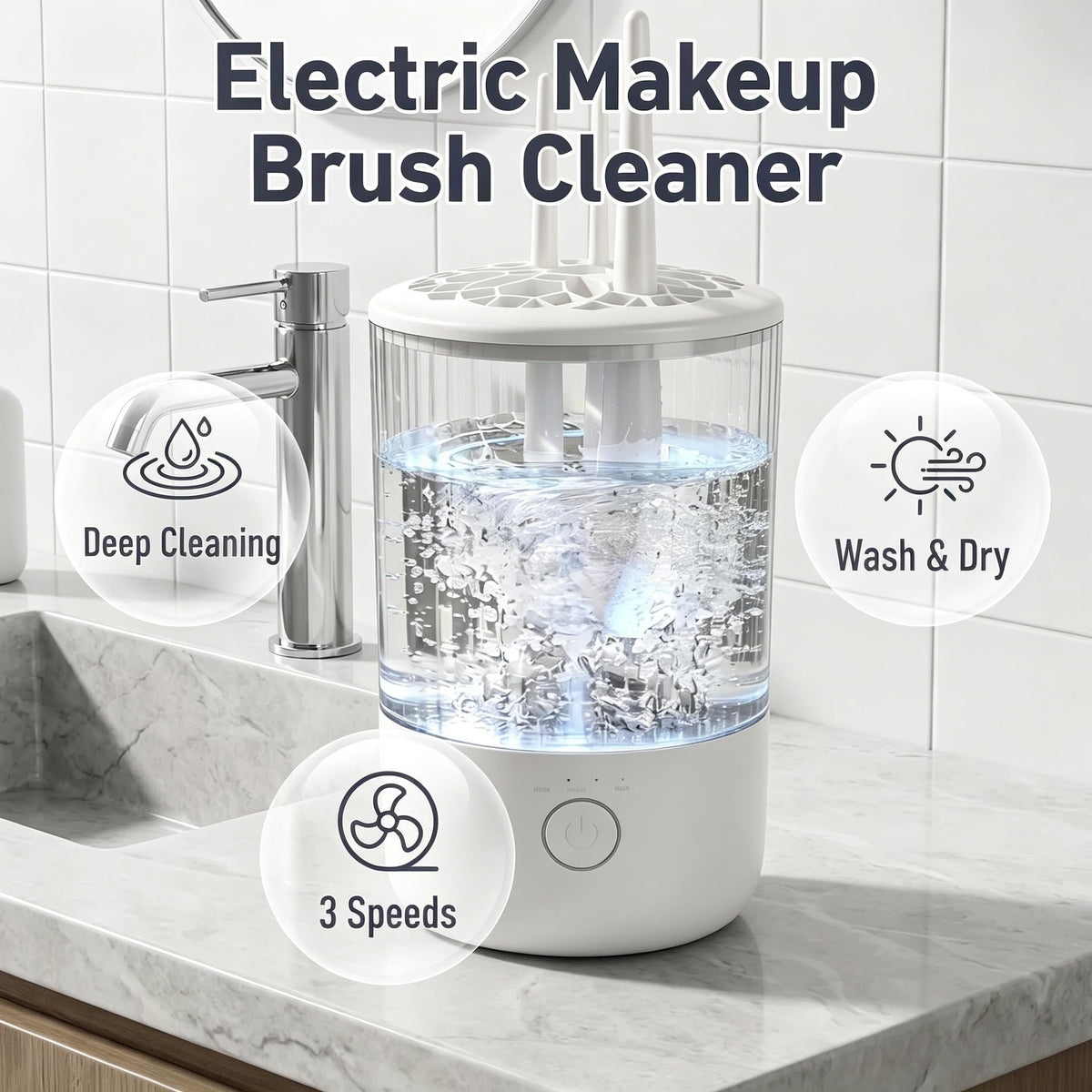 BomCot cleaner three-speed dial enables custom cleaning for different brushes