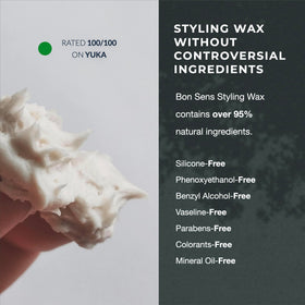 Bon Sens strong hold hands applying wax on dry hair for flexible styling
