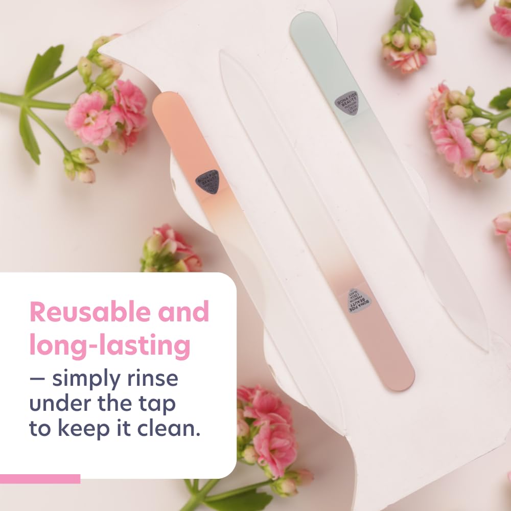 Bona Fide Beauty muted fall colors on crystal nail files for a seasonal look.