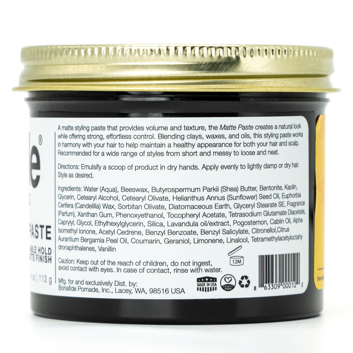 Bonafide Pomade Matte Paste grapefruit fragrance lends fresh scent