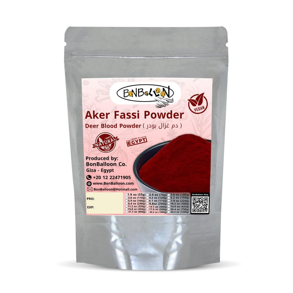 bonballoon Aker Fassi deer blood powder packaging close-up showing premium heritage