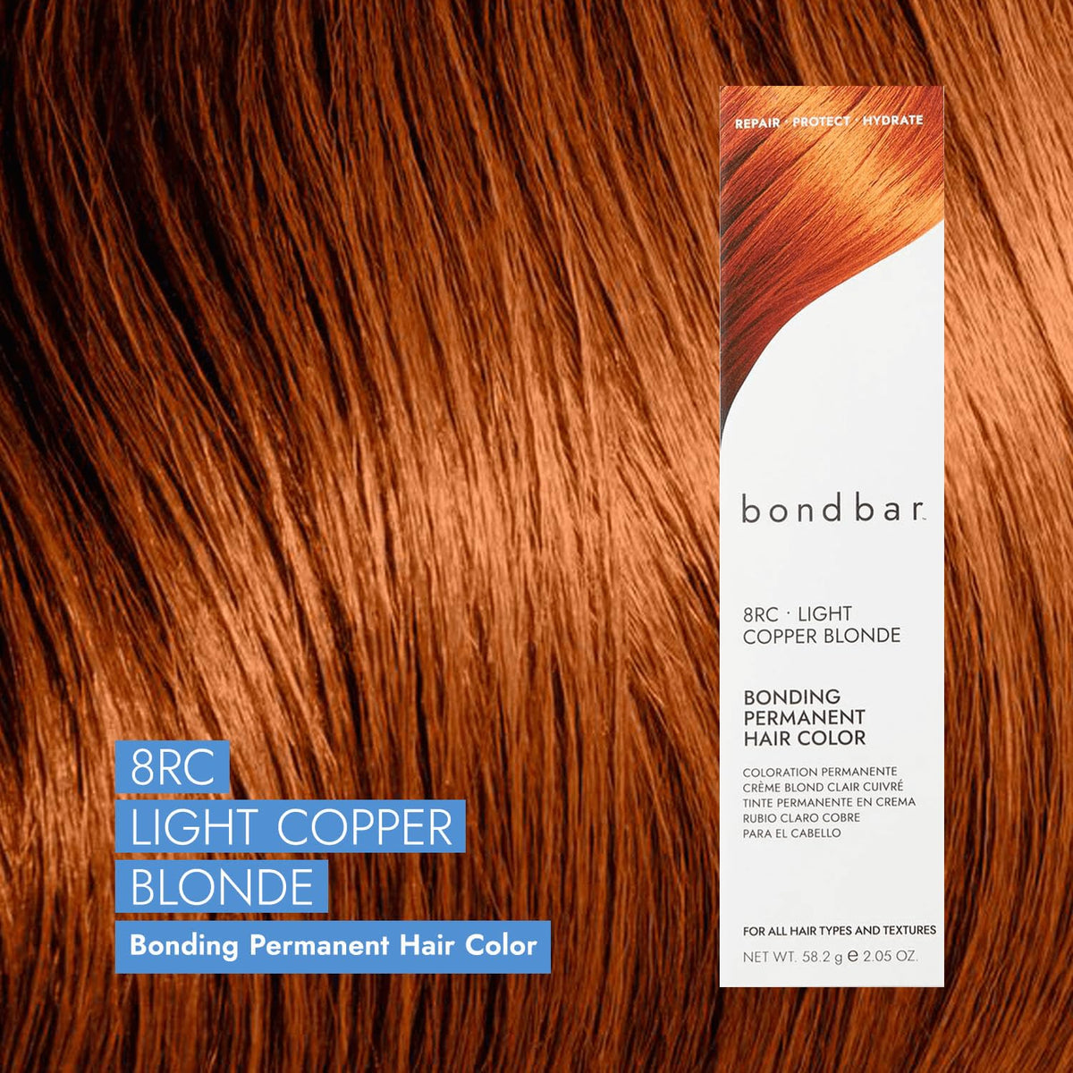 Bondbar 8RC Light Copper Blonde color application cream glides smoothly