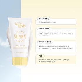 Bondi Sands Sunny Cream SPF 60 application rub demonstrates quick absorption