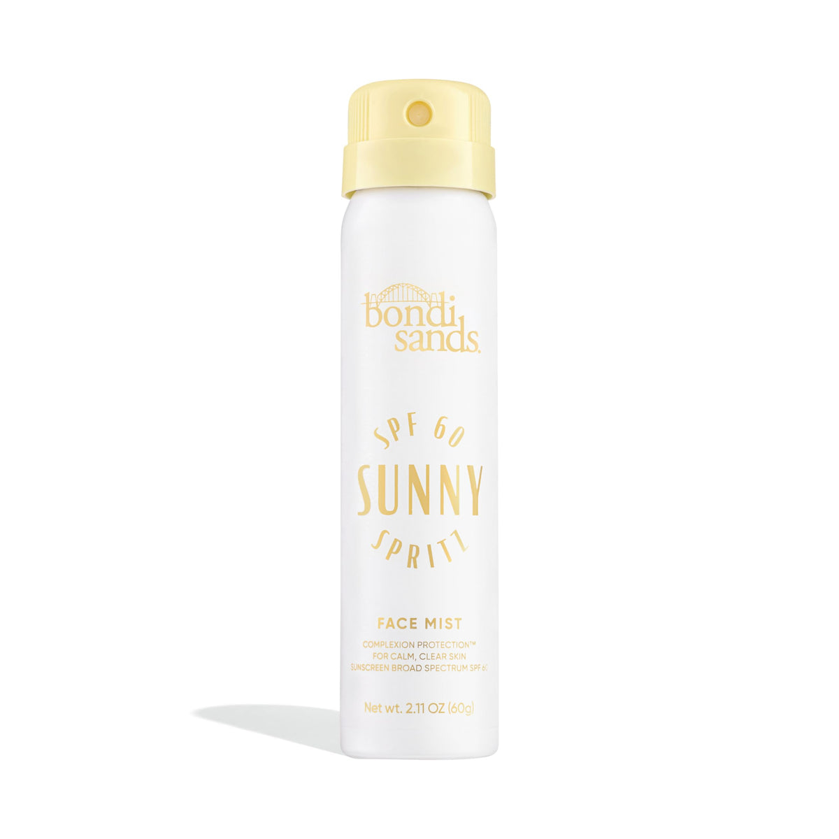 Bondi Sands Sunny Spritz SPF 60 bottle closeup showing oil-free hydration and sun protection