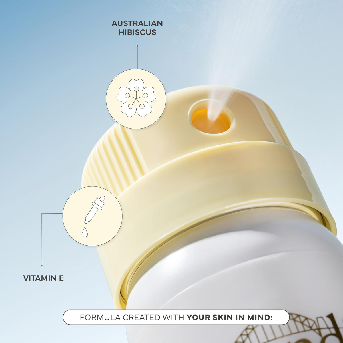 Bondi Sands Sunny Spritz SPF 60 packaging visible for portable fragrance-free sunscreen routine