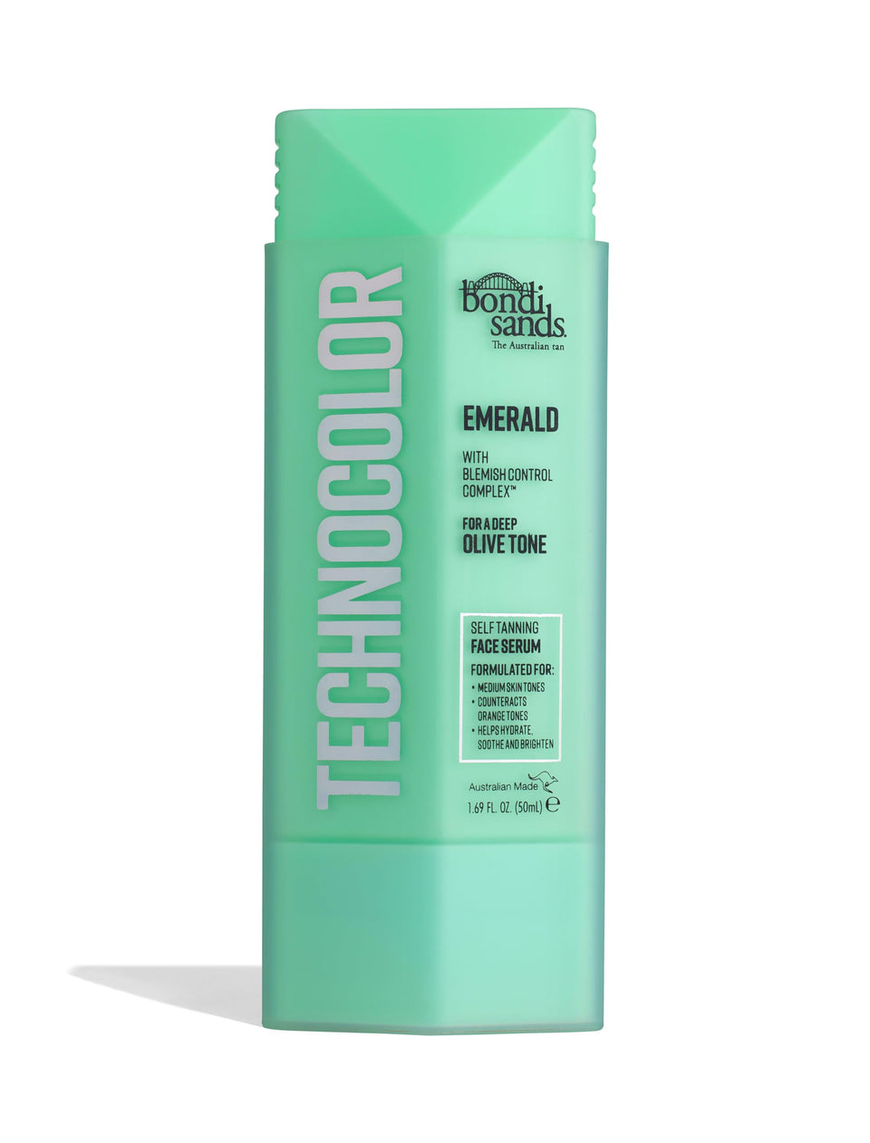 Bondi Sands Technocolor Face Serum bottle for even tan application.