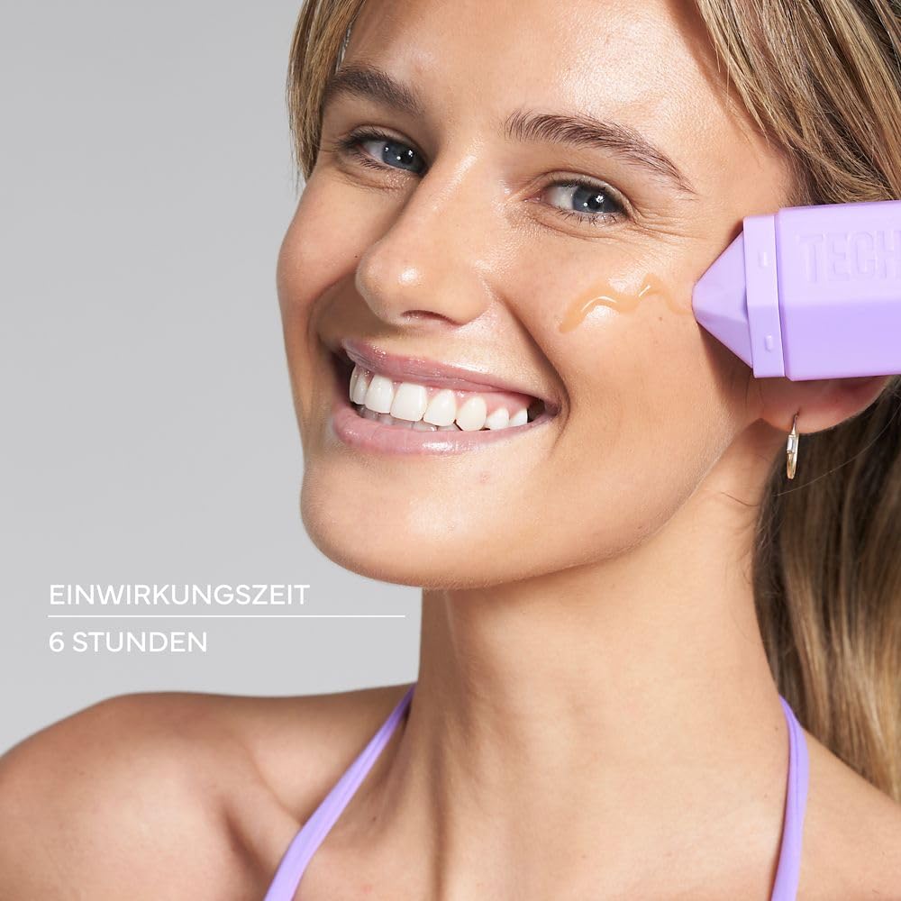 Bondi Sands Technocolor Face Serum on hand highlighting smooth texture for routines