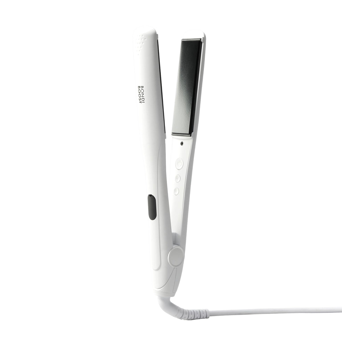 BondiBoost Aloe Plated Flat Iron 1inch front view showing a sleek styling tool for smooth results