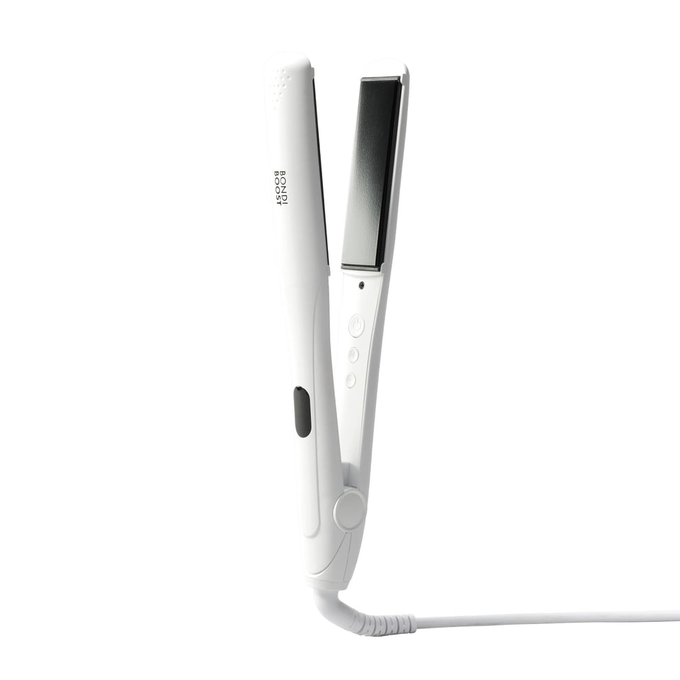 BondiBoost Aloe Plated Flat Iron 1inch front view showing a sleek styling tool for smooth results