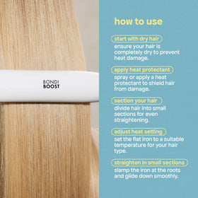 BondiBoost Aloe Plated Flat Iron 1inch heat-ready indicator for quick use