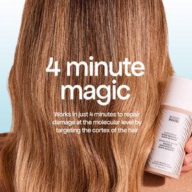 Before and after shot of dry, damaged hair treated with BondiBoost