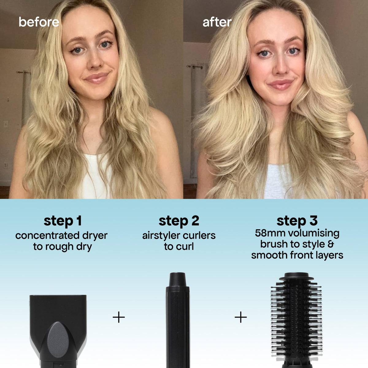 Bondiboost Everlast ceramic-round-brush-58mm adds root lift with a glossy finish