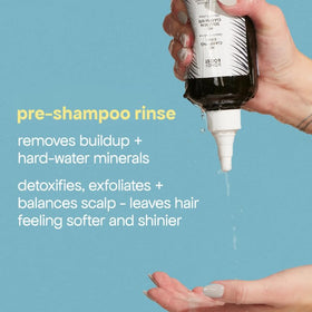 BondiBoost HG Clarifying Rinse pour shot showing easy application before cleansing.