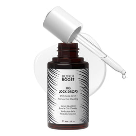 BondiBoost HG Lock Drops bottle ready for daily scalp application.