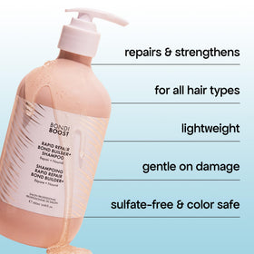BondiBoost Rapid Repair bottle pump close-up highlighting cleansing action