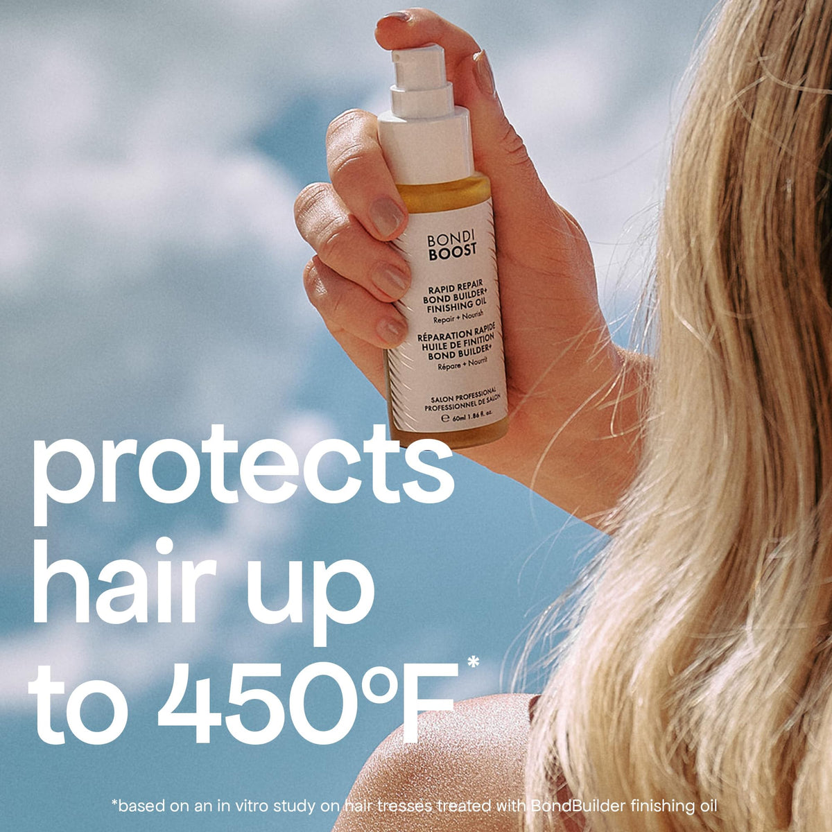 BondiBoost Hair finish shot showing silky frizz-free shine