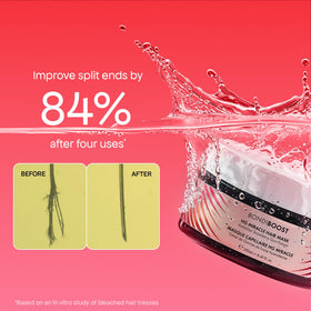 BONDIBOOST Strawberry Gum Hair Mask packaging highlights vegan, sulfate-free formula.