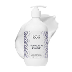 BondiBoost Thickening Conditioner bottle pour for volumized hair