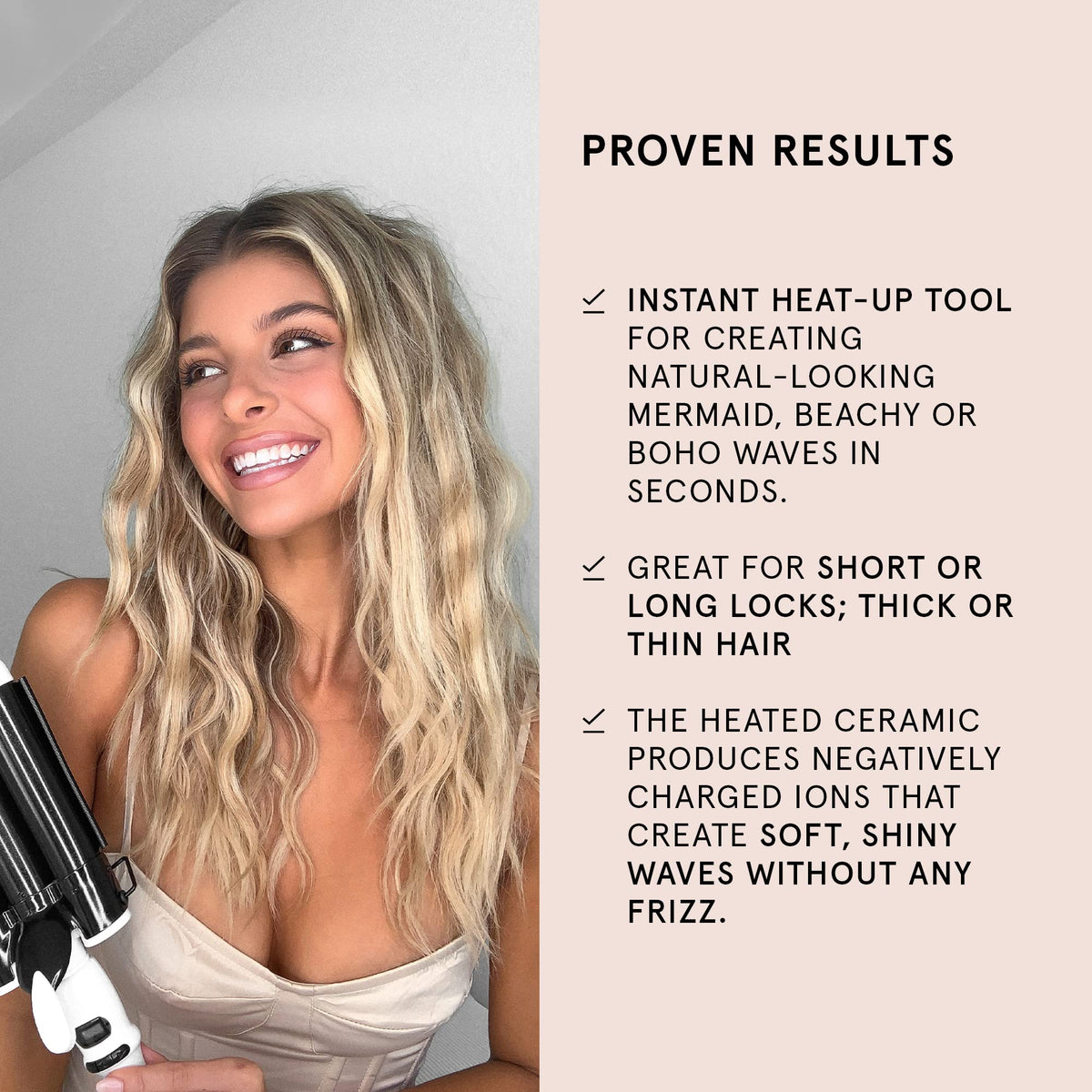 Even heat distribution on BondiBoost wand for consistent waves.