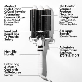 Close-up of BondiBoost ceramic tourmaline coating for smooth, frizz-free styling.