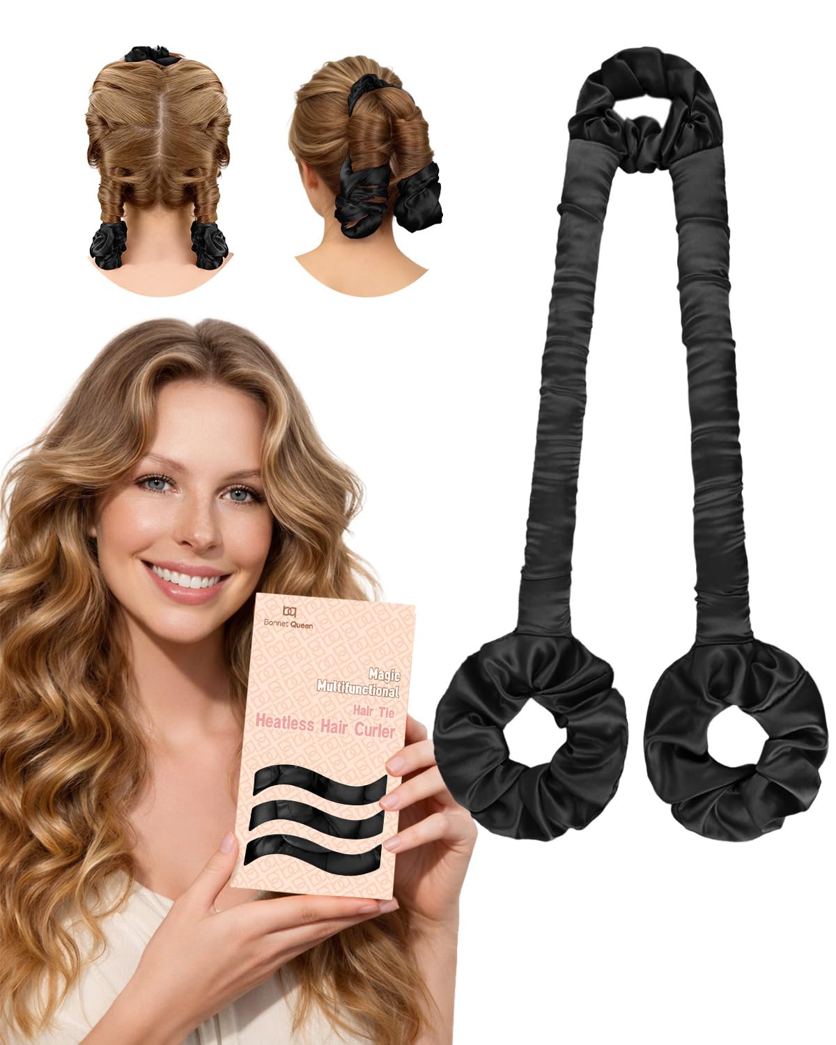 BONNET QUEEN heatless curler overnight curls for natural-looking waves