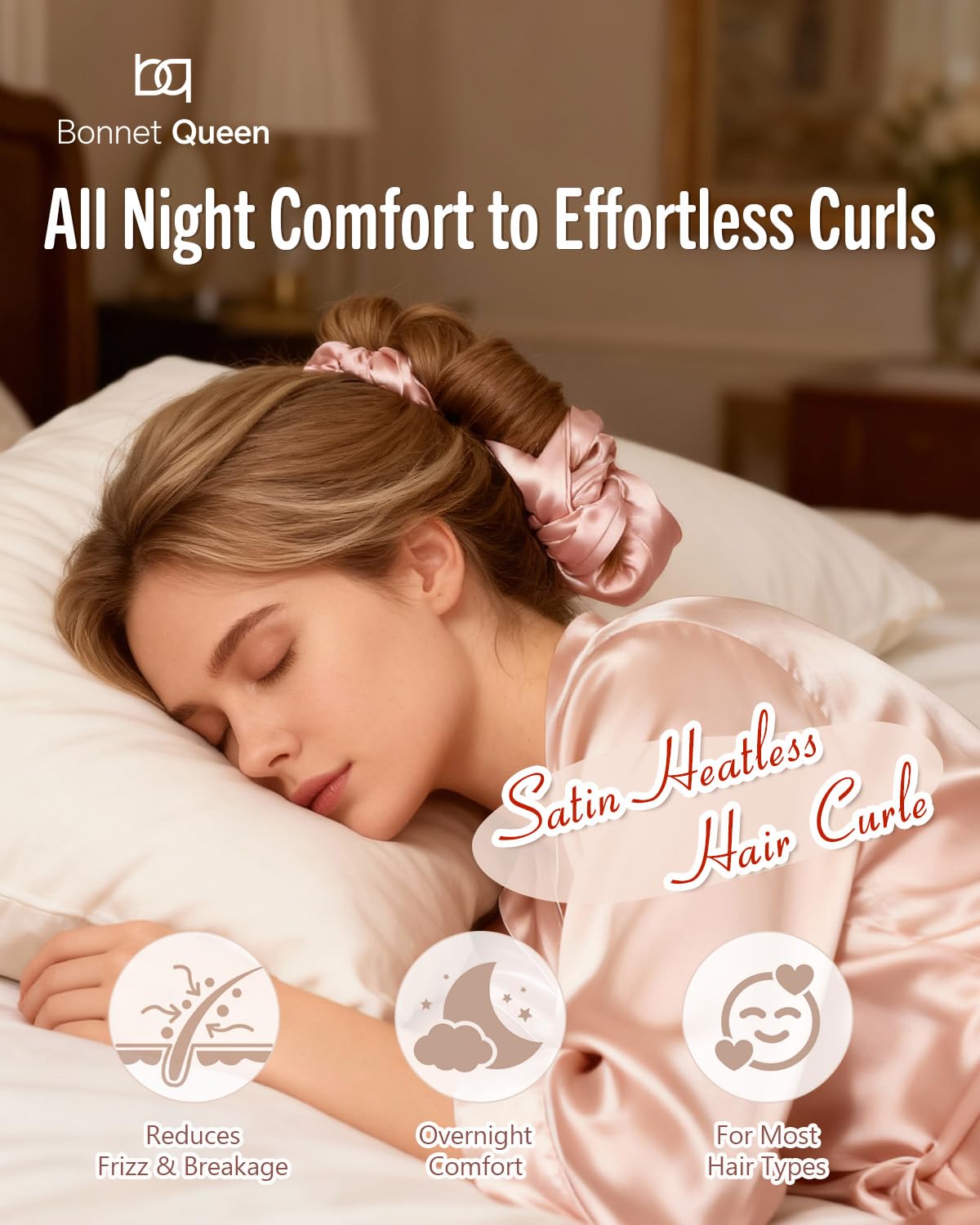 BONNET QUEEN long-hair curls kit for natural-looking waves without heat damage.