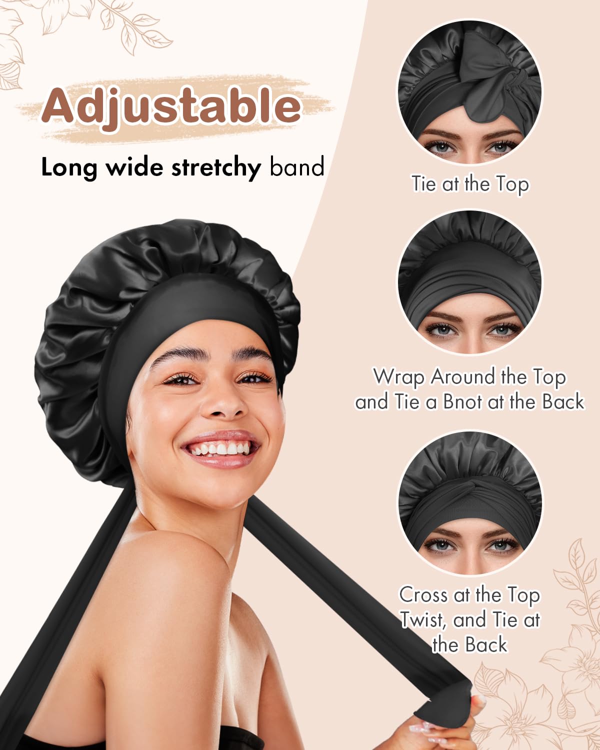 Bonnet Queen night cap worn on head with bow styling