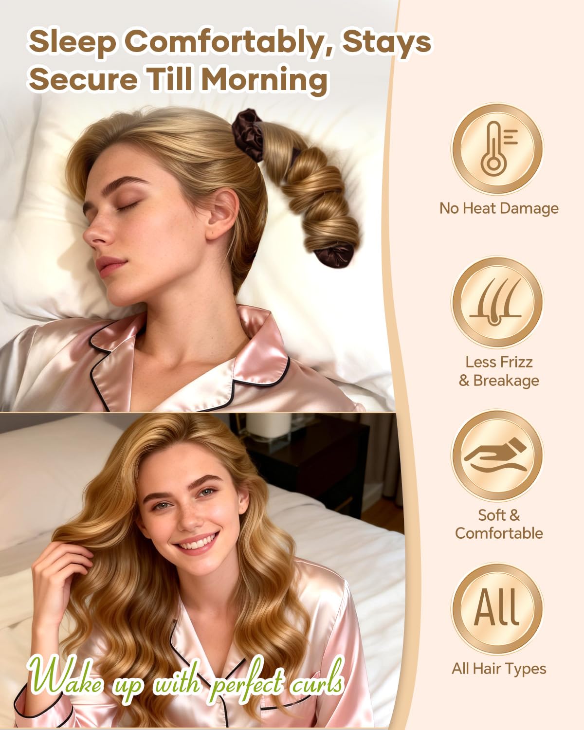 BONNET QUEEN overnight curl setup sleeping to wake with ready curls