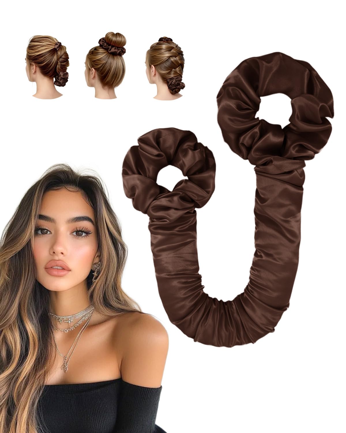 BONNET QUEEN satin heatless curler packaging with accessories for easy start and quick styling