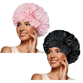 Bonnet Queen satin bonnet close-up showing non-slip band for secure sleep