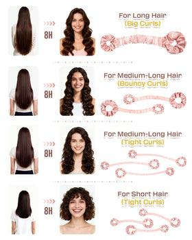 BONNET QUEEN satin hair rollers in cream pink, smooth wrapping for overnight curls