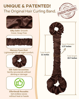 BONNET QUEEN satin curler rod close-up highlighting smooth satin for gentle wrapping