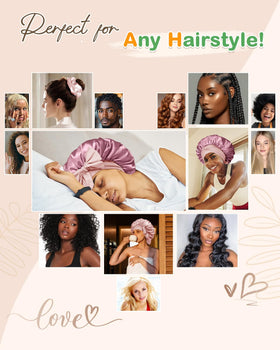 Bonnet Queen satin bonnet included scrunchie for easy hair care routines
