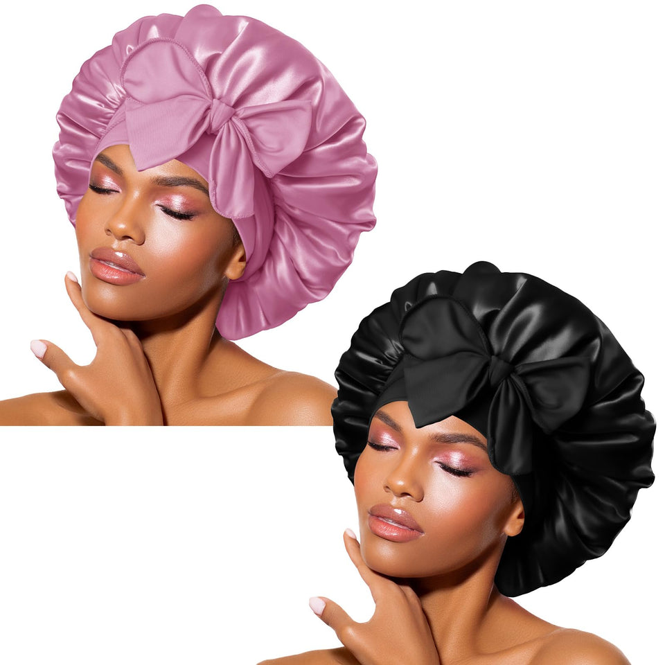 BONNET QUEEN silk bonnet close-up shows smooth satin texture for gentle overnight protection