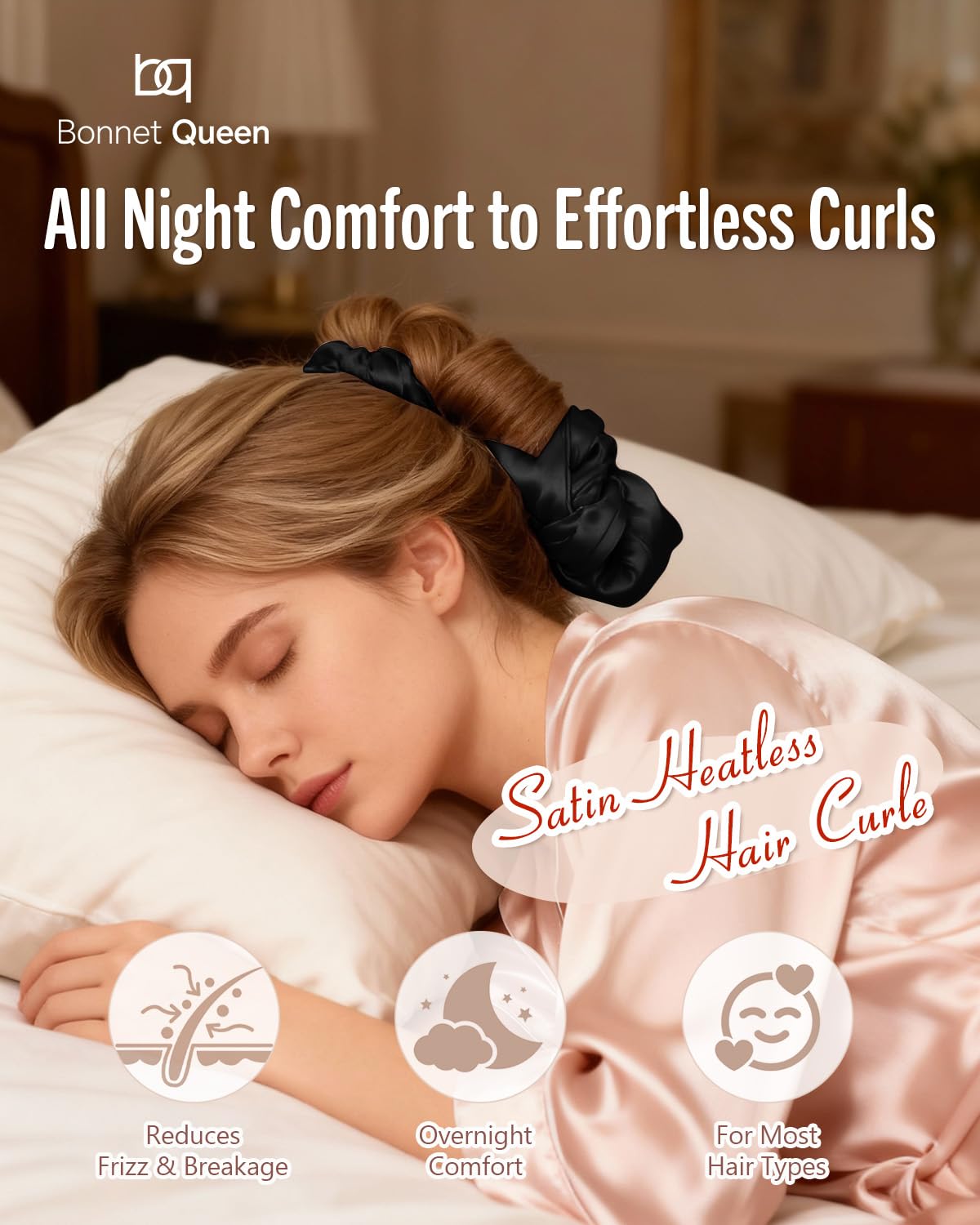 BONNET QUEEN sleepy tie bun holder for versatile day-to-night styling