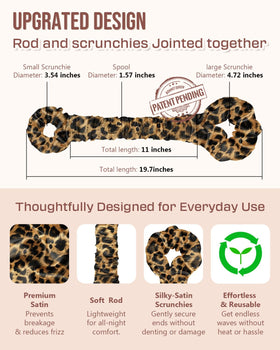 BONNET QUEEN travel-friendly heatless curler kit shown in leopard design.